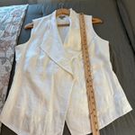 J. Jill Linen Open Vest White. Size Medium Petite. White Photo 5
