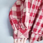 TALULAH  Red and Cream Plaid Oversized Tunic Dress Photo 8