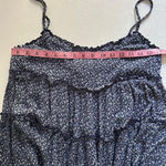 Lulus Floral Tiered Mini Dress Women’s Size M Navy Blue Ruffle Strappy Size M Photo 5