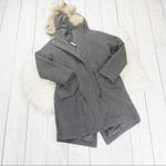 Madewell Vancouver Parka Coal Grey Hood with Removable Faux-Fur Size Small Photo 2