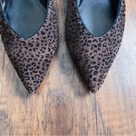 Donald Pliner Donald J Pliner • Gema Low-Heel Leopard Slingback Pumps brown velvet point toe Photo 5