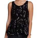 Free People  Side by Side Black Flared Peplum Scoop Neck‎ Knit Tank Top Size M Photo 0