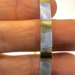 Blue abalone gold tone brass bangle bracelet Photo 3