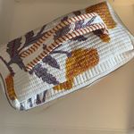 NWOT White Floral Woven Cosmetic Bag Photo 3