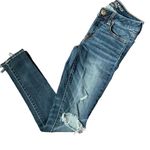 American Eagle Womens Jegging Jeans Distressed Skinny Super Stretch Blue Size 2 Photo 1