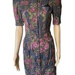 All that jazz Vintage 80s Whimsygoth Goth Witchy Floral Button Up Mini Dress Photo 0