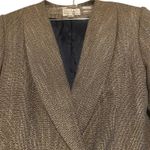 VTG Gray Black Tweed Blazer Shoulder Pads work office professional Size 10/11 Brown Size M Photo 4