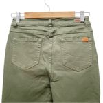 Peace Love World  Olive Green Raw Hem Button Front Flare Jeans Women’s Size 2 Photo 5