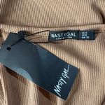Nasty Gal SZ 4 Such a Square Bodysuit Top Ribbed Short Sleeve Stretch New Photo 3