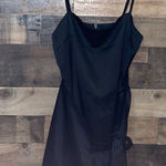 Princess Polly  Black Spaghetti Strap Ruffle Wrap Dress Photo 0