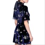 Free People  Womens Be My Baby Navy Blue Velvet Mini Button Back Dress Size 2/XS Photo 1