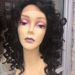 Curly black 13X6 Freepart curly medium Length Wig Photo 5
