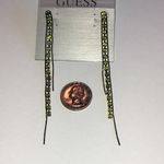 Guess Dark Gunmetal Gray and Green CZ Rhinestone Earrings Photo 2