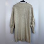 Madewell Wool Blend Oatmeal/Tan Balloon Sleeve V-neck Sweater Dress Size Large Photo 8