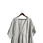 Madewell Plus Linen-Blend V-Neck Dolman-Sleeve Mini Dress in Stripe Womans 3X Photo 3