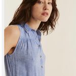 Fat Face Jolene Blue Chambray Button Down Front Maxi Shirt Dress Size 2 Photo 3