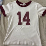 Brandy Melville white and red  tee Photo 0