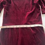 AQUA Womens Burgundy Velvet Pouf Square Neck Short Cocktail Sheath Dress small Photo 4