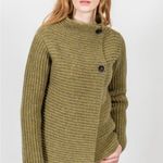 Fisherman out of Ireland merino wool gray button front wrap sweater size large Photo 2