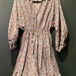 Tish Cox cotton Merry & Me Floral Cinched Waist Fit Flare Mini Dress Red Fall XS Photo 0