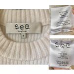 Sea New York Nadene Eyelet Cream Wool Knit Sweater White Short Sleeve Crewneck S Size XS Photo 11