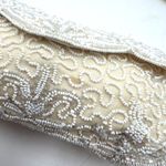 Vintage White Beaded Clutch Bag by Cecile Photo 5