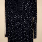 Old Navy  Women’s Polka Dot Black White Knit Comfy Long Sleeve Dress Photo 0