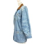 Sonoma Vintage Jean Company Denim Barn Jacket Medium Corduroy Collar Plaid Lined Photo 5