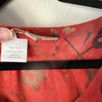 Norm Thompson Dress Vintage 90s Small Red Floral 100% Rayon Short Sleeve‎ Maxi Photo 4