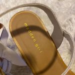 Madden Girl Faux Wood Platform Block Heel Open Toe Studded Floral strap Size 10 Photo 4