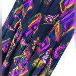 Vintage drop waist skirt in beautiful 100% silk floral design size 6 EUC Black Photo 8