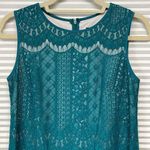 Adrianna Papell NWT Teal Green Sleeveless Lace Shift Dress Size 2P Photo 5