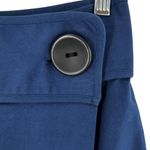 SEA NY Blue Cotton Big Button Pocket Wrap Front Skirt Size 4 Photo 3