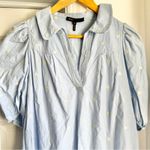 Maje  Heart Embroidered Puff Sleeve Shirt Dress Photo 5