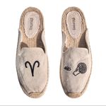 Soludos Aries Embroidered Zodiac Sign Sand & Black Slip On Flat Espadrille Mules Photo 4