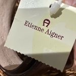 Etienne Aigner NWT  VTG 90s‎ Burgundy Croc-Embossed Leather Belt Gold Tone Detail Photo 4