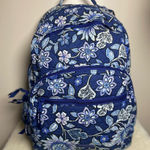 Vera Bradley  Quilted ‘Tropics’ Tapestry Floral Blue Backpack EUC 18in Photo 0