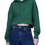 Gap French Terry Oversized Crop Hoodie Balsam Tree Green NWT XL Photo 0