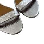 Tory Burch Elana Leather Sandals Kitten Heel Ankle strap Silver Sz 9 preppy chic Photo 6