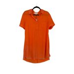 Day+Moon Sunburst Orange Short Sleeve Quiet Luxury Tunic Shift Mini Dress Small Photo 7