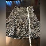 Black and Cream Retro Animal Print Trumpet Fit and Flare Skirt Sz 6 Photo 6