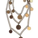 Vintage Coin Layered Necklace Gold Chain Queen Elizabeth Multistrand Rare Charm Photo 3