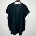Old Navy Tunic S Black Cotton Eyelet Embroidered Tassel Boho Beach Cover Up Photo 2
