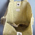 BTB Los Angeles Lisbeth Raffia Tote Unlined Pearl Detail Tan Photo 4