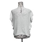 American Eagle  Ivory Eyelet Crochet Boho Peasant Top Women’s Medium Sheer Ruffle Photo 4