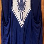 Gibson x Hi Sugarplum! Malibu Embroidered Racerback Tank Top Blue White Size 2X Photo 0