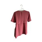ZARA Belted Short Sleeve Asymmetrical Top Russet-red Size Small Photo 3