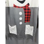 Snowman Tunic Shirt Womens Small Gray White Red Plaid Scarf Winter Holiday Top Photo 2