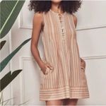 Faherty Isha 100% Organic Cotton Button Down Pocket Muslin Shirt Dress L Orange Size L Photo 1