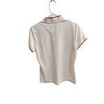 EP Pro Tour Tech Medium Polo Shirt Short Sleeve Half‎ Zip Striped Cuffs Womens White Photo 3